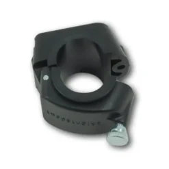 Close-up of Orientsport O’Map map holder clamp, mounting on VTT handlebars (22-33 mm) with tool-free tightening.