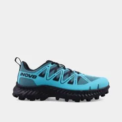 inov8-mudtalonv2-w-tealblack-side INOV8 Mudtalon V2 Women’s trail running shoe side view in teal/black colour