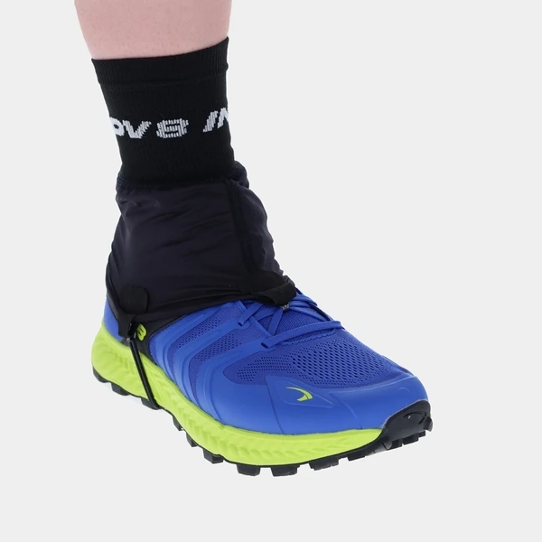 INOV8 gaiters attached to trail running shoe