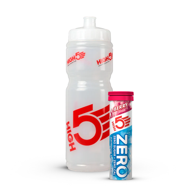 High5 Hydration Pack 10x refreshing sugar free hydration tablets (Berry flavour) and a 750ml water bottle