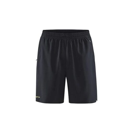 Craft PRO Charge Tech Shorts Men's Black Front View – Lightweight Stretch Training Shorts