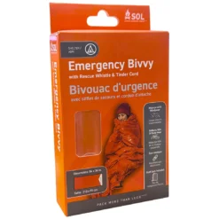 SOL Emergency Bivvy Bag with Rescue Whistle and Tinder Cord product packaging front
