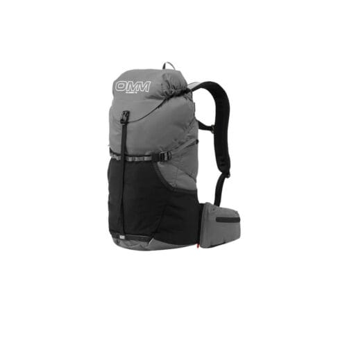 omm-classic-18-mountain-running-backpack-grey-side Side view of the OMM Classic 18 lightweight running backpack Grey
