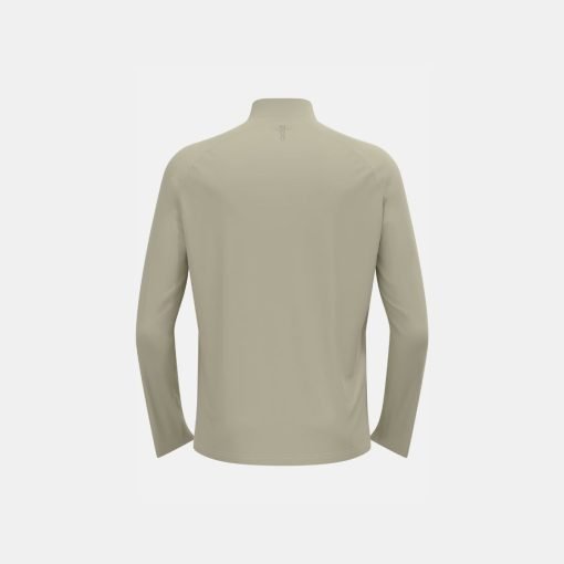 ODLO-Mens-Essential-Running-Half-Zip-Mid-Layer-Agate-Gray-back ODLO Essential men's running mid layer back view