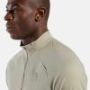 ODLO-Mens-Essential-Running-Half-Zip-Mid-Layer-Agate-Gray-detail3 ODLO men's half-zip running top side view