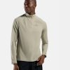 ODLO-Mens-Essential-Running-Half-Zip-Mid-Layer-Agate-Gray-front-model2 ODLO men's lightweight running half-zip top front view