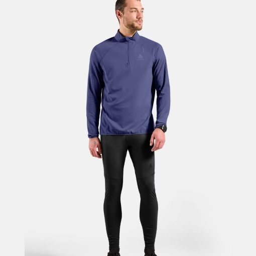 ODLO-Mens-Zeroweight-Warm-Running-Half-Zip-Mid-Layer ODLO Men's Zeroweight Warm Running Half-Zip Mid Layer