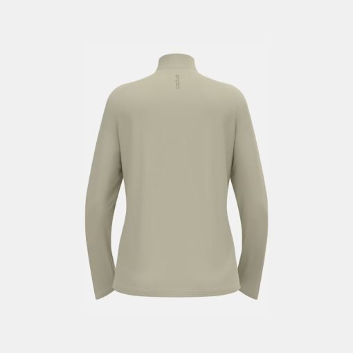 ODLO-Womens-Essential-Running-Half-Zip-Mid-Layer-Agate gray-back ODLO Essential women's running mid layer back view