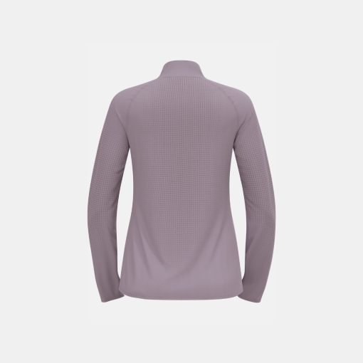 ODLO-Womens-Zeroweight-Warm-Running-Half-Zip-Mid-Layer-gray-ridge-back ODLO Women's Zeroweight Warm Running Half-Zip Mid Layer