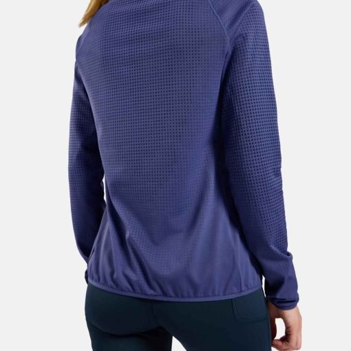 ODLO-Womens-Zeroweight-Warm-Running-Half-Zip-Mid-Layer-skipper-blue-hem ODLO Women's Zeroweight Warm Running Half-Zip Mid Layer