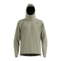 Odlo X-Alp Waterproof Pro Running Jacket front view in Agate Gray