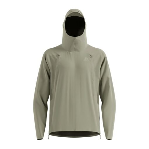 ODLO-X-Alp-Waterproof-Pro Mens-Running-Jacket-Agate-Gray-front Odlo X-Alp Waterproof Pro Running Jacket front view in Agate Gray