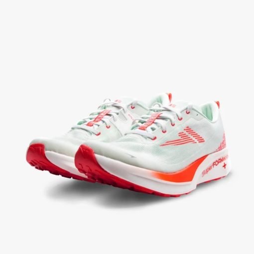 VJ FZN Tempo running shoe three-quarter view showing engineered mesh upper and cushioned midsole
