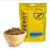 Firepot Porcini Mushroom Risotto pouch beside a serving of mushroom risotto.